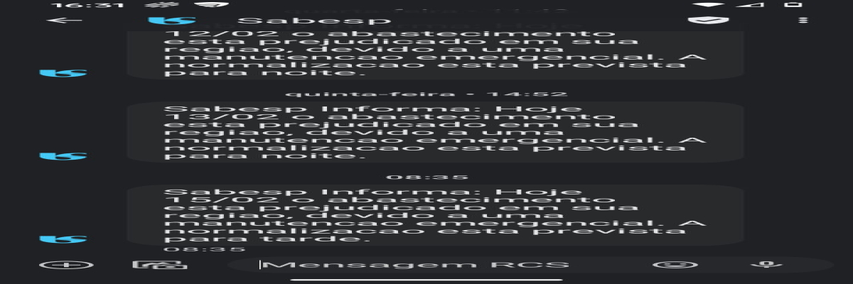 Sabesp falta de água,Hortolândia Jardim nossa senhora de Fátima